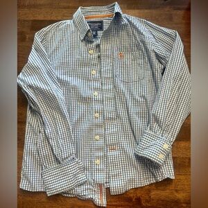 Blue & white plaid Abercrombie kids medium button up